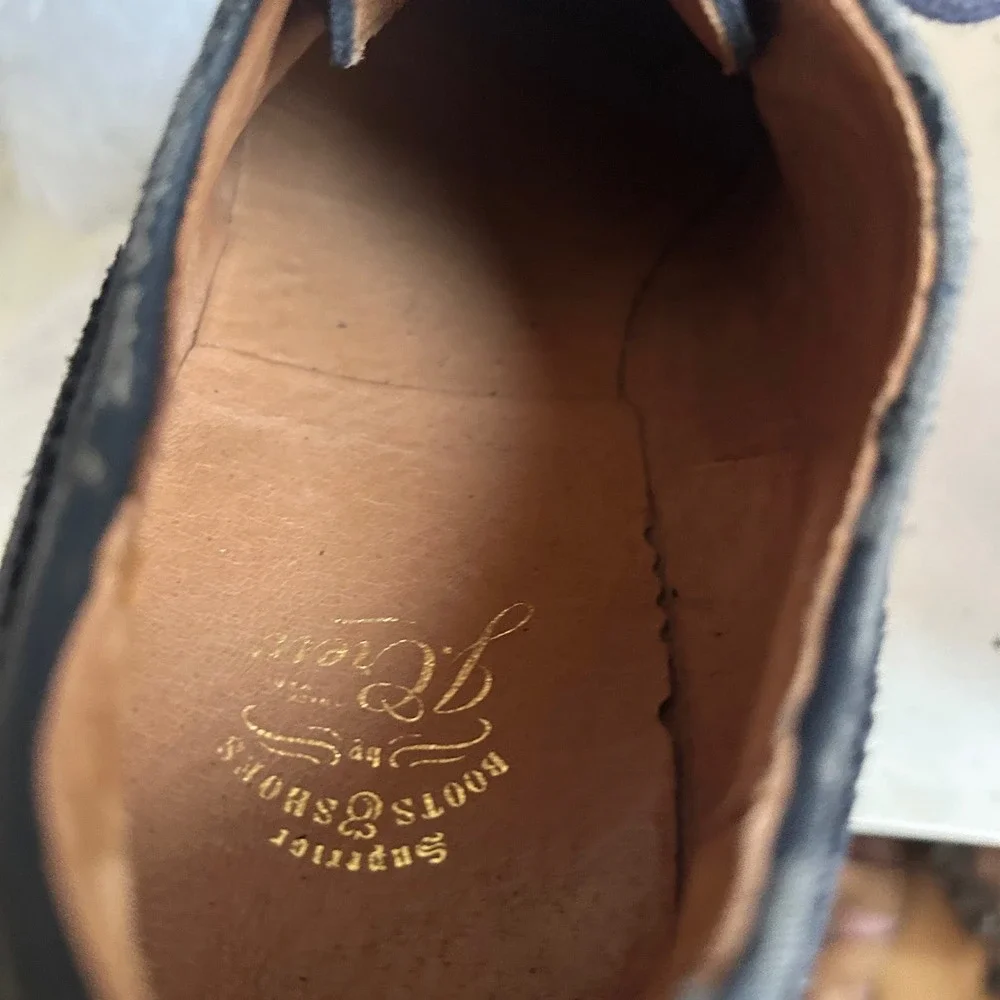 J. Crew dress shoes Men's 8.5 Oxford Ludlow Suede Leather Blue Preppy Career